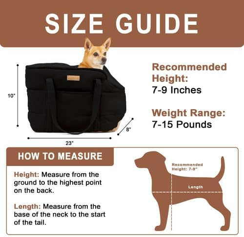 Plush Dog Purse Harness Shoulder Bag for Small Dogs Up to 15 lbs