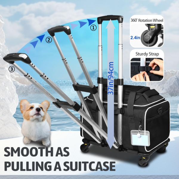 9de7d718215cf12c2cffb32b62b14cf6 Top Expandable Pet Carrier with Wheels for Small Cats and Dogs